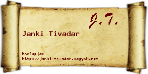Janki Tivadar névjegykártya